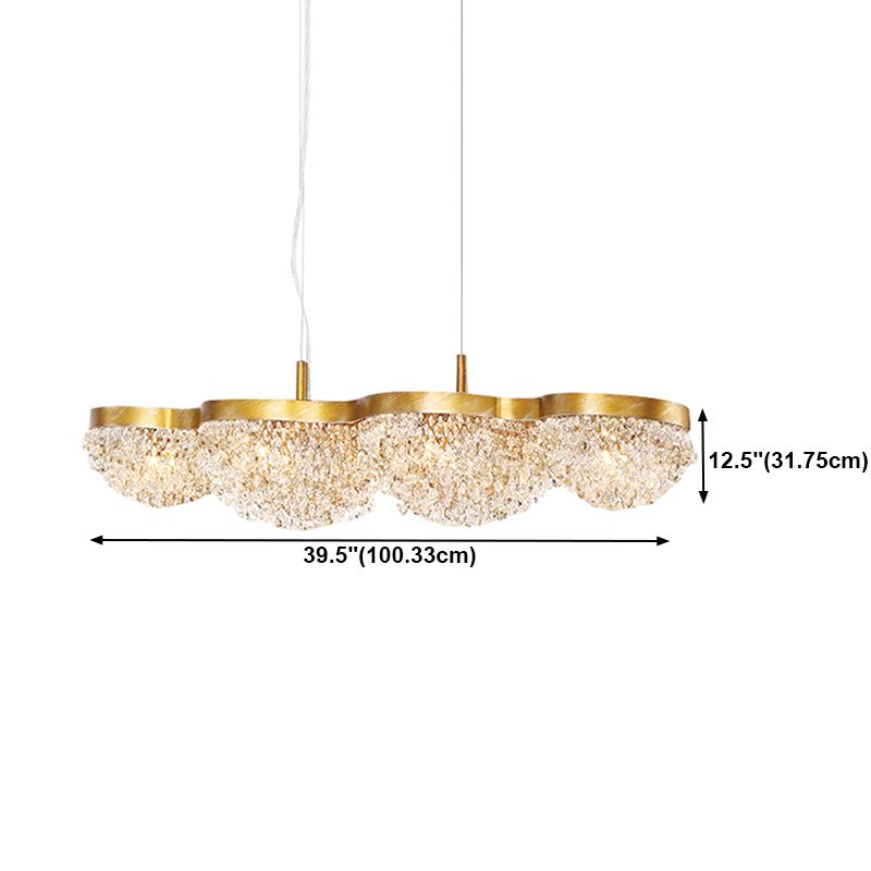 Contemporary Style Dome Island Lighting Ideas Crystal 4 Light Island Lights