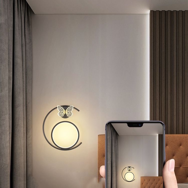 Round Shape Metal Wall Light Modern Style 3 Lights Wall Mount Light