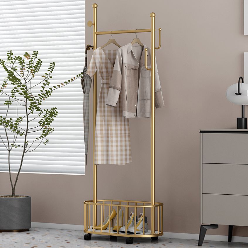 Contemporary Plain Coat Rack Coat Hooks Metal Coat Rack with Storage