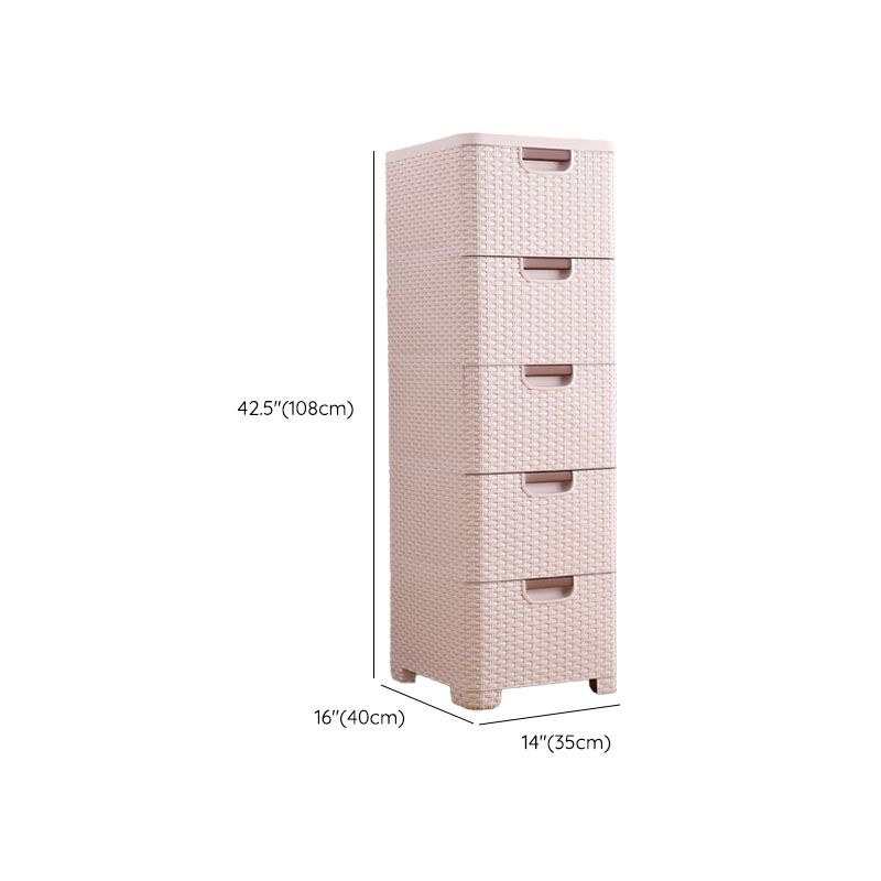 Plastic Beige Non-Hanging Armoire Modern Storage Cabinet for Bedroom