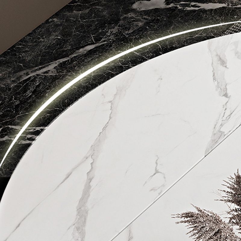 Modern Dining Table Round Extendable 51-inch Diameter Dining Table for Dining Room