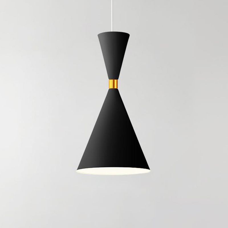 Macaron Style Hanging Light Fixture 1-Light Pendant Lamp with Metal Shade for Bedroom