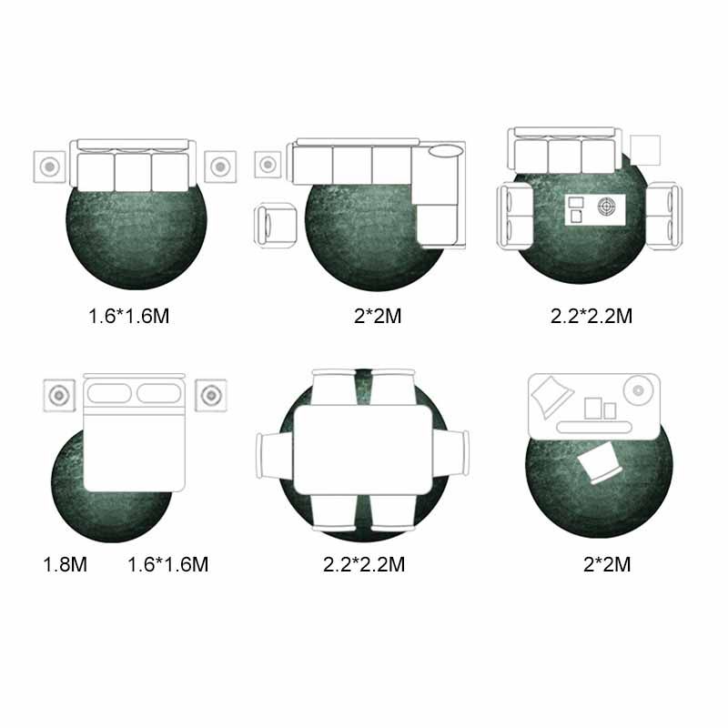 Fancy Green Area Carpet Modern Polyester Area Rug Pure Color Stain Resistant Rug for Bedroom
