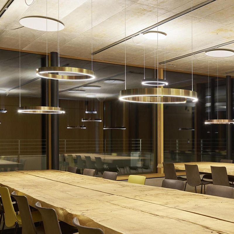 Contemporary LED Suspension Light Acrylic Shade Hanging Lights for Living Room