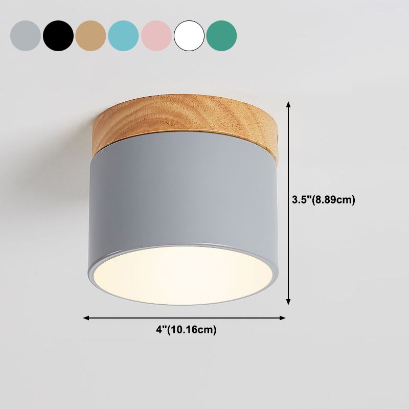 Plafonnier de forme cylindrique de style moderne en métal à 1 lumière pour le salon