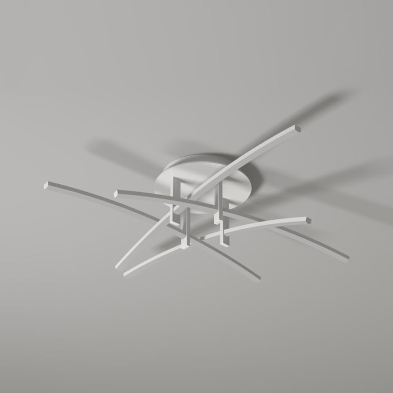 Style simple linéaire Semi Flush Fush Multi-Head Bedroom Plafond Éclairage avec une teinte acrylique