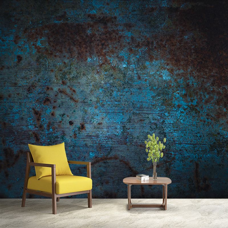 Rusted Steel Mural Decal Industrial Style Wall Covering for Living Room
