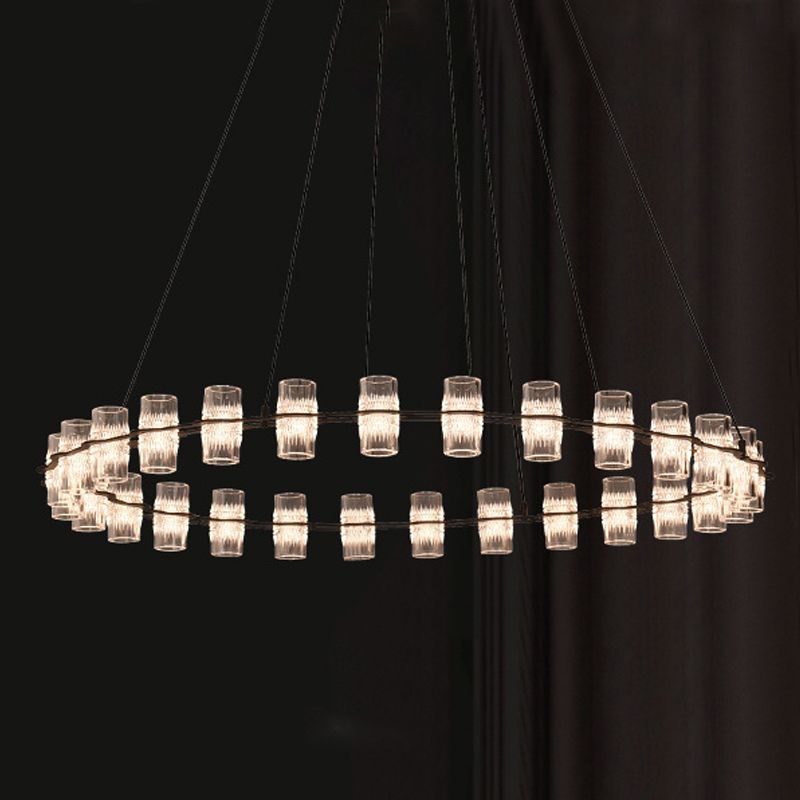 Modern Nordic Pendant Light Metal Linear Chandelier for Dining Room