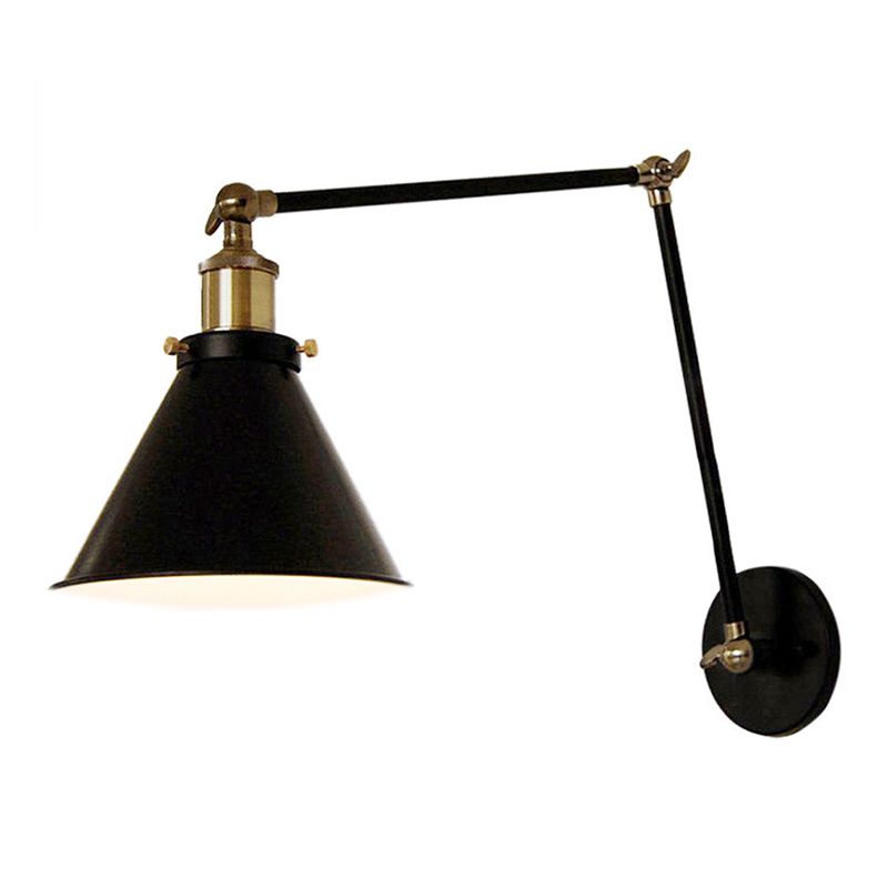 Industrial Style Cone Shape Wall Sconce 1 Light Sconces for Bedroom