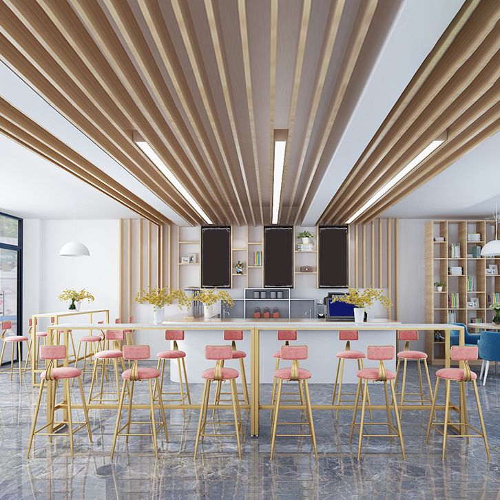 1/2/7 Pieces Glam Iron Bar Table Set Rectangle White Faux Marble Bistro Set with Footrest