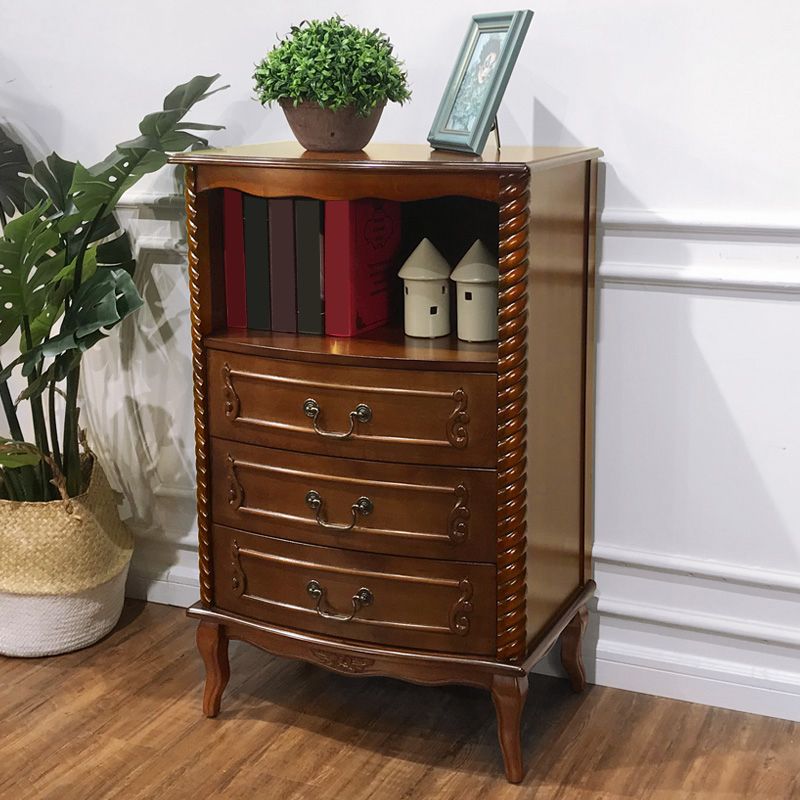 37.4'"Tall Brown Wooden Chest, Rectangle Accent Cabinet with Drawers