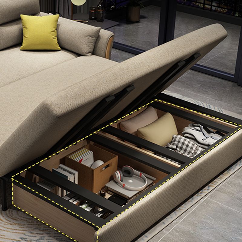 Convertible Contemporary Flared Arm Cotton Blend Bed Sofa Couch