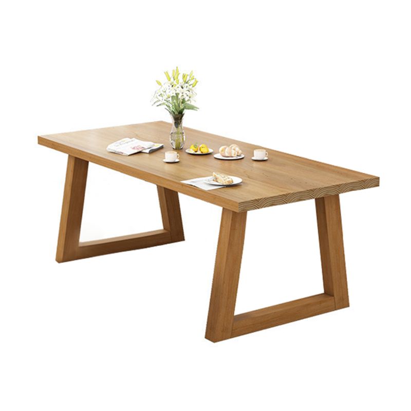 Table à manger en bois massif Table rectangulaire moderne avec base luge en bois de pin