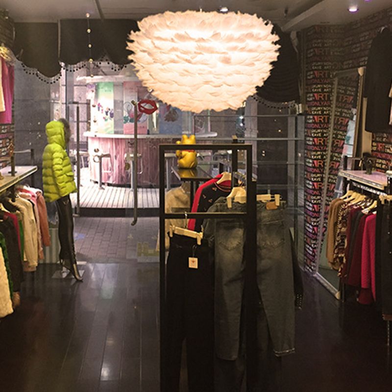 Modern Feather Hanging Lights Children's Room Bedroom Living Room Chandelier