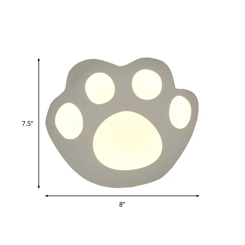 Flat Cartoon Shape Wall Light Modern Stylish Acrylic LED Wall Lamp in White for Stair