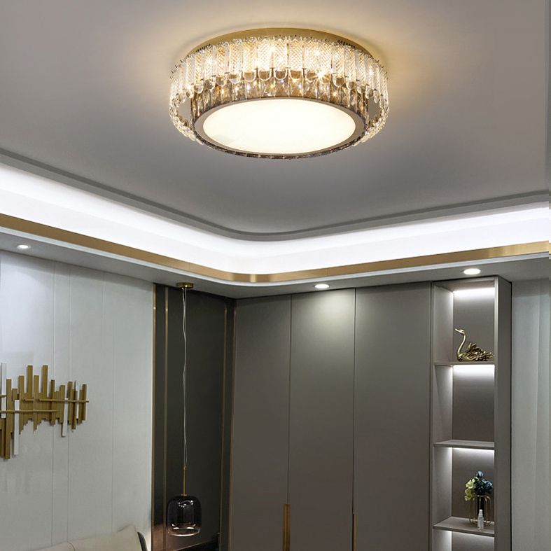 Crystal Modern Style Design Flush Mount Lighting LED Light Fixture for Living Room