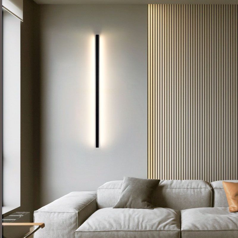 Modern Simplicity LED Wall Lamp Linear Acrylic Wall Light in Black