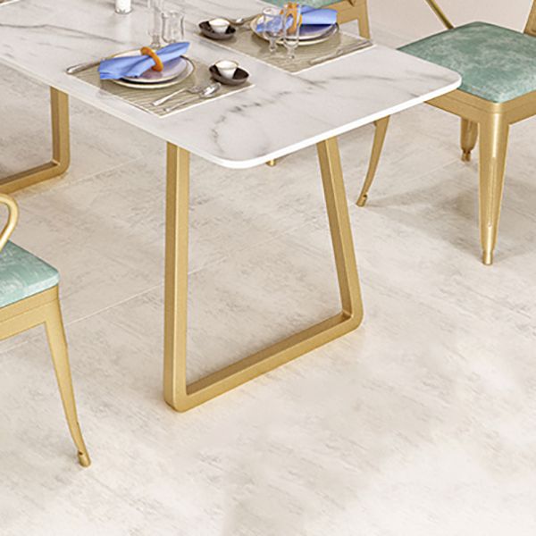 Marble Sled Base Dining Collection Industrial Style Dining Table for Home