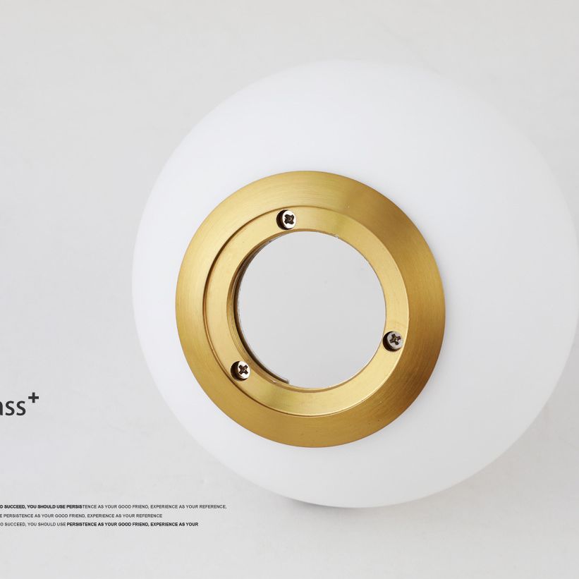 Nordic Minimalism Little Bear Lines Frame Hanging Light with White Glass Ball Shade Mini Pendant Fixtures for Bedside