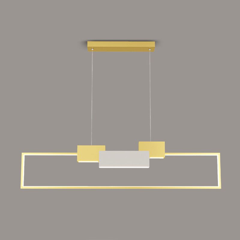 Luces colgantes de forma de rectángulo de estilo contemporáneo accesorios de iluminación de metal