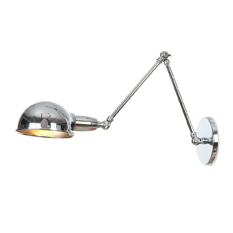 American Style Metal Wall Light Chrome Adjustable Wall Sconce for Bedroom