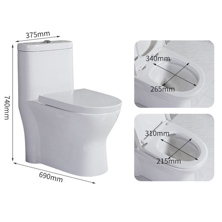 Modern Siphon Jet Toilet Floor Mount Flush Toilet with Toilet Seat