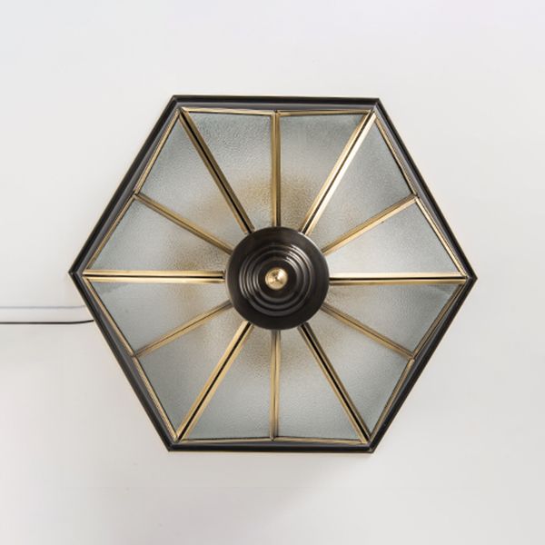 Living Room Colonial Style Ceiling Light Metal Glass Multi Head Overhead Lighting Fixture