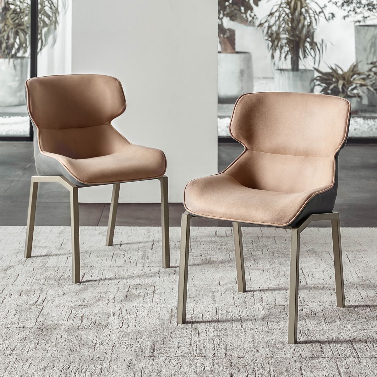 Sillas de comedor de cuero con sillón Wingback Parsons de estilo contemporáneo para uso doméstico
