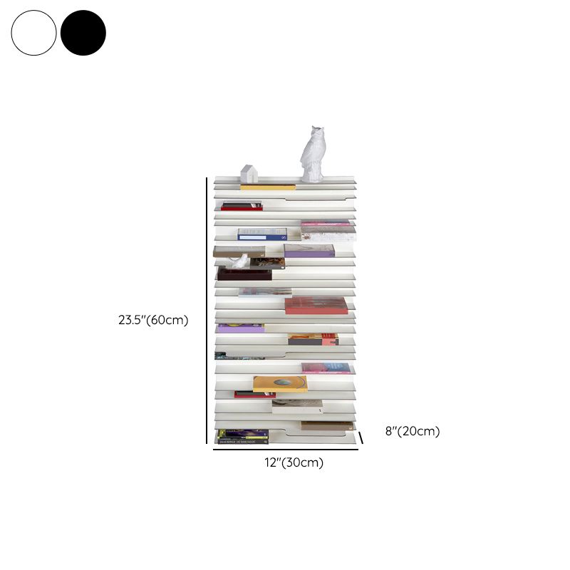 Industrial Closed Back Bookcase Floating Metal Bookshelf with Shelves