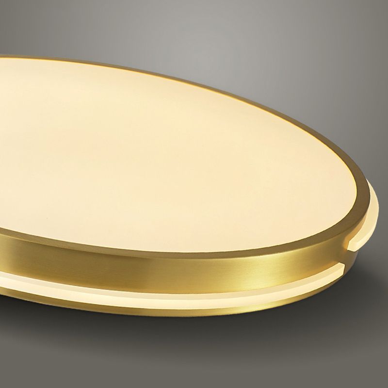 Drum Shape Metalen Plafond Verlichting Moderne Minimalistische Stijl LED Woonkamer Flush Lamp in Goud