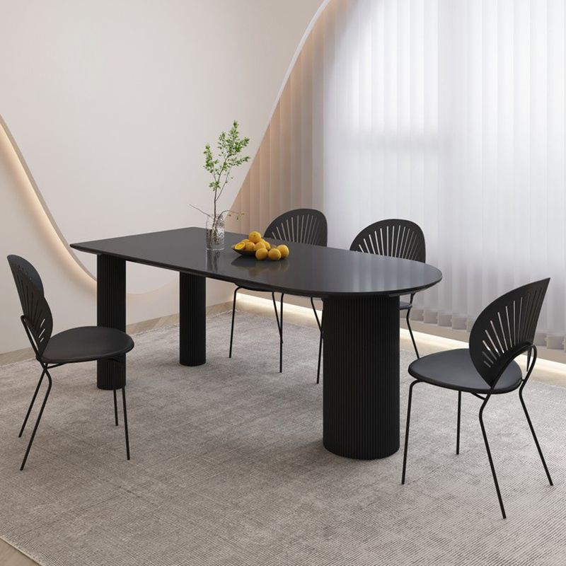 Contemporary Dining Table Stone Top Dining Table with 3 Legs