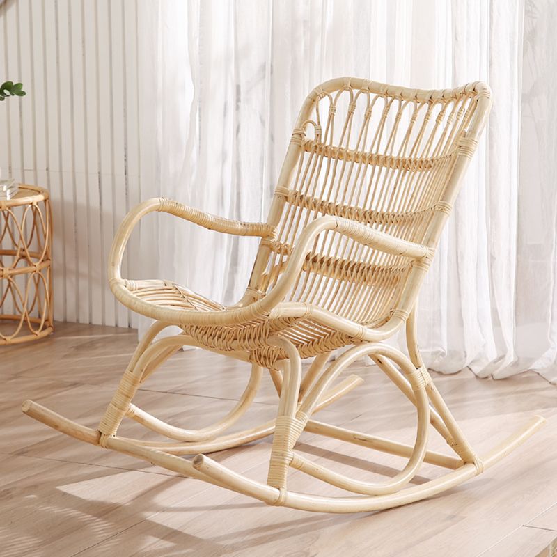 Modern Rocking Accent Chair Rattan/Wicker Rocker Chair for Balcony