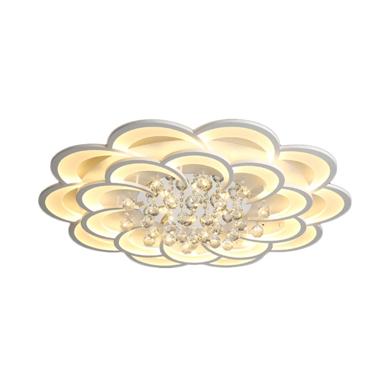 Acrylic Flower LED Flush Mount Modern 20.5"/27"/31.5" Wide Ceiling Light Fixture in Warm/White Light for Living Room