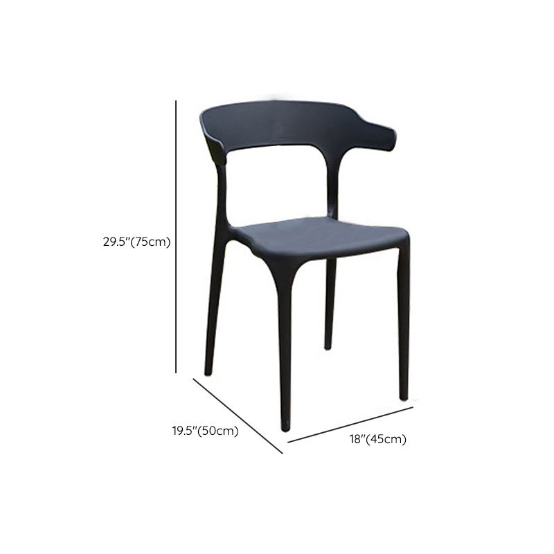 19" Wide Contemporary Side Chair Plastic Open Back Patio Dining Chair