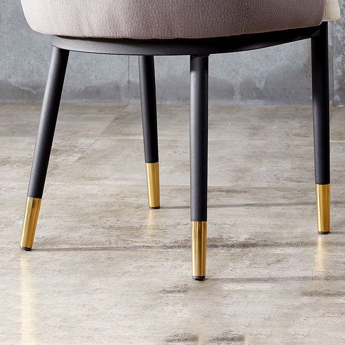 Sillas de comedor de metal de estilo nórdico, silla lateral de comedor con brazo Parsons para cocina