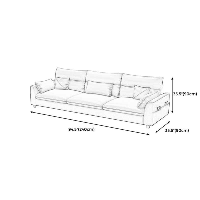Contemporary Square Arm Sofa with Loose Back for Living Room, Apartment