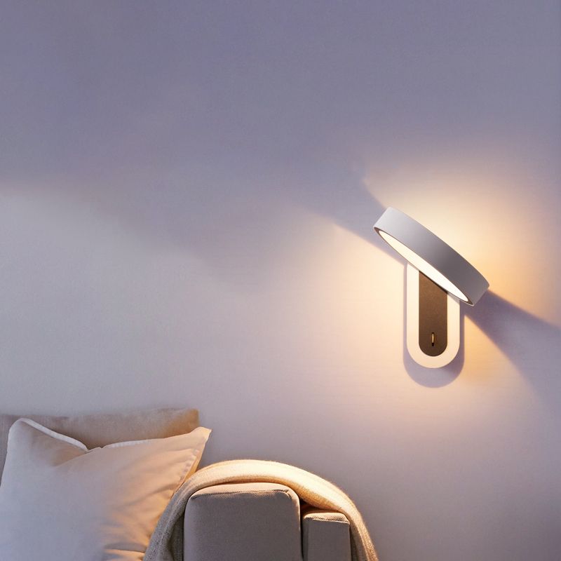 Metall runde Schattenwandbeleuchtung moderner Stil 1 Leuchtwand montiertes Leuchten in Grau