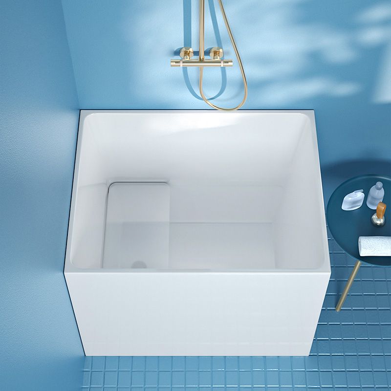 Modern Corner White Bathtub Acrylic Back to Wall with Drain Bath Tub