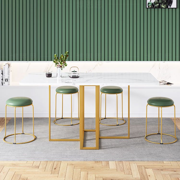 Mesa de comedor rectangular plegable de 59 '' en mesa moderna y moderna blanca con base de caballete