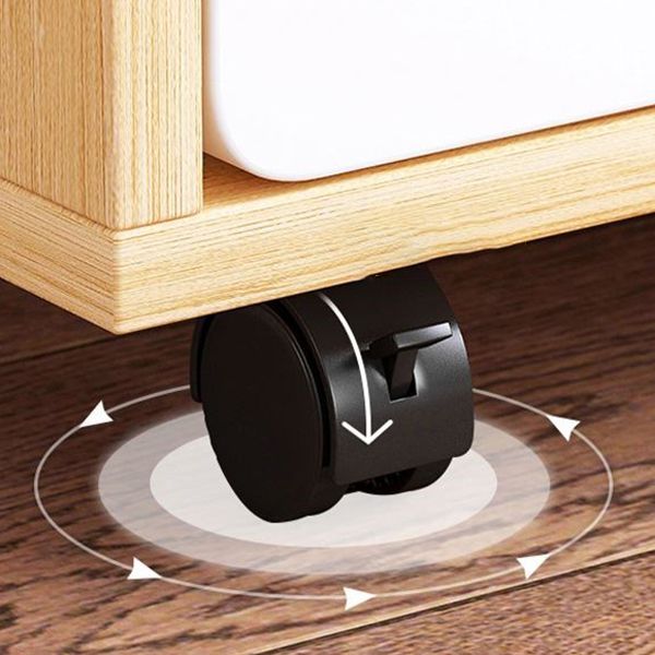 Scandinavian Bookcase Manufactured Wood Standard Bookshelf with Caster Wheels