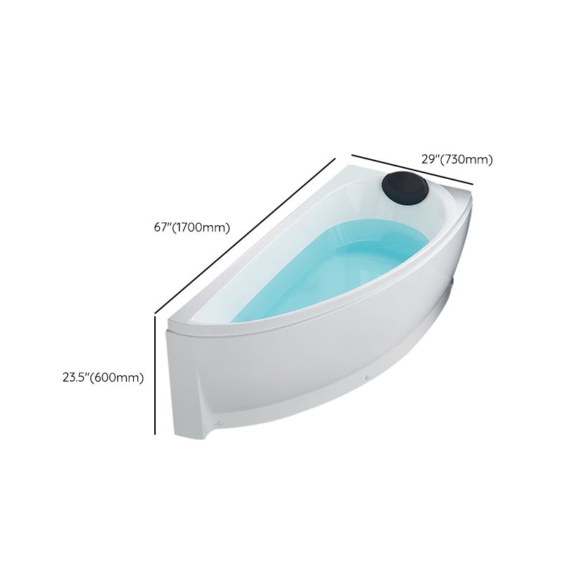 White Drop-in Bathtub Contemporary Corner Back to Wall Acrylic Bathtub