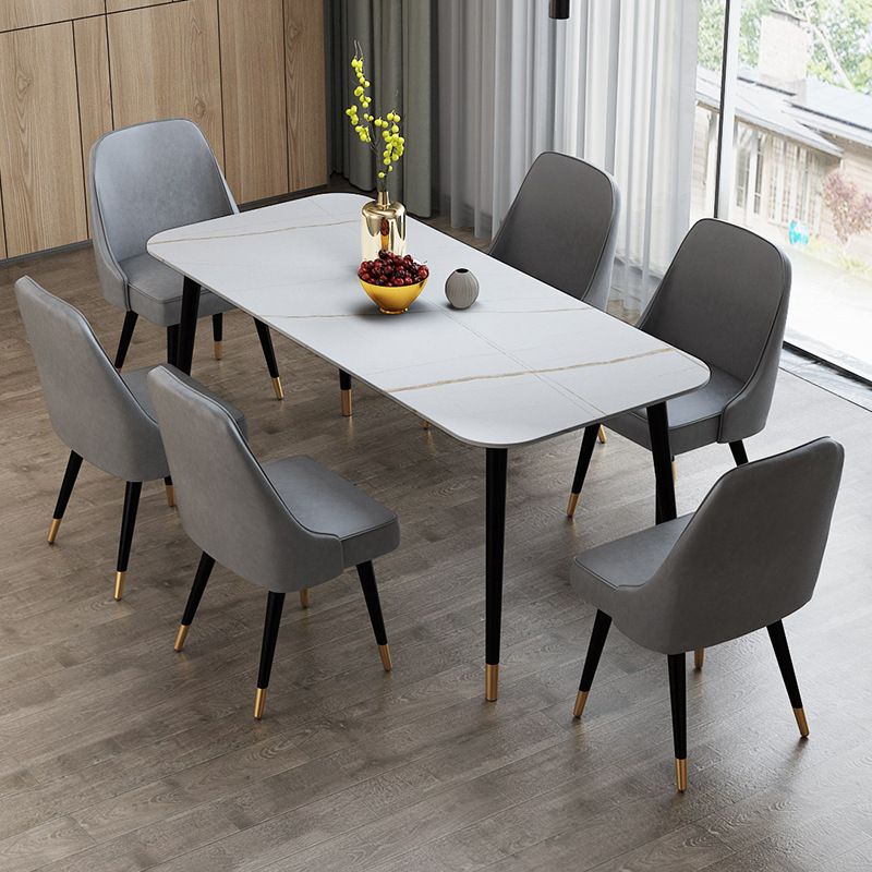 Stone Top Dining Table Contemporary Dining Table with 4 Legs