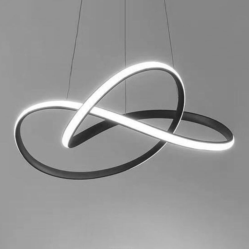 Modern Style Spiral Ceiling Pendant Light 1-Light Aluminum Suspended Lighting Fixture