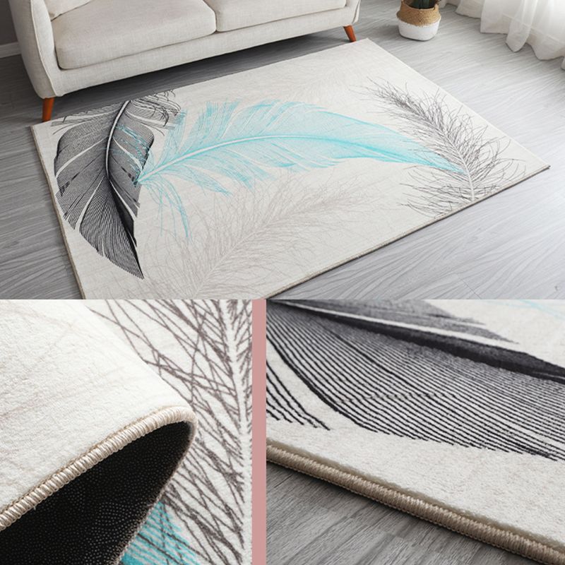 Antique Living Room Rug Multi Colored Flower Printed Area Carpet Non-Slip Backing Pet Friendly Easy Care Indoor Rug