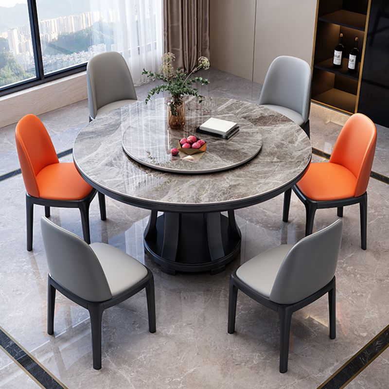 Sintered Stone Dining Table Round Wooden Base Dinner Table for Dining Room