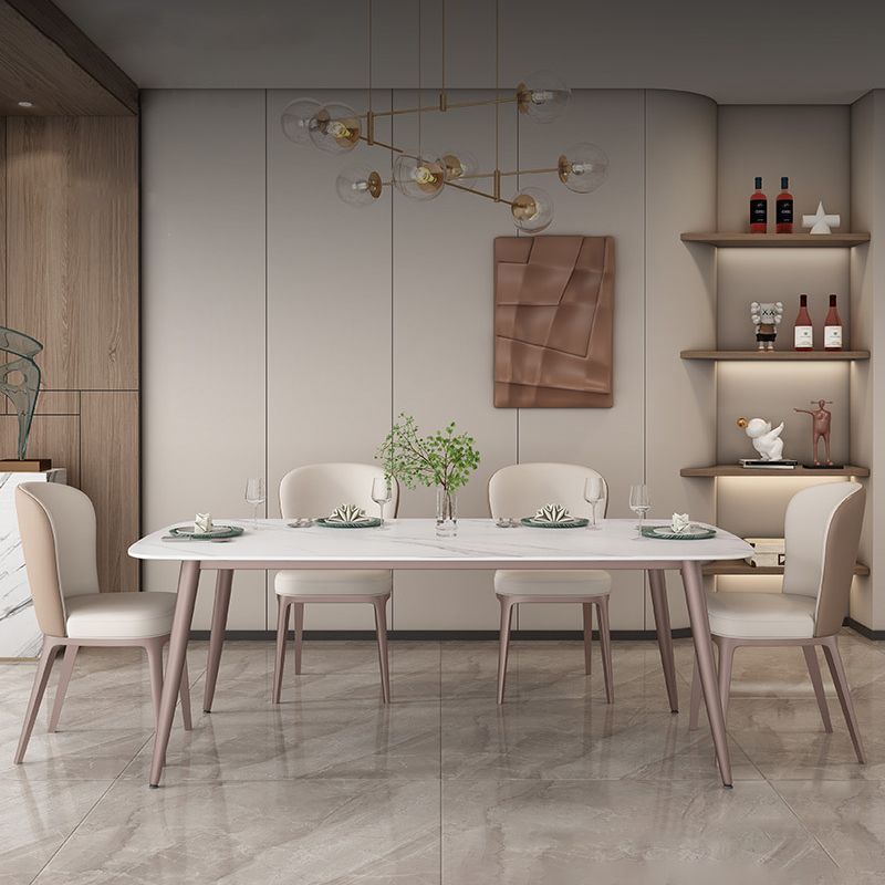 1/4/5/7 Pieces Dining Chairs Set  Dining Table Set with Sintered Stone Top