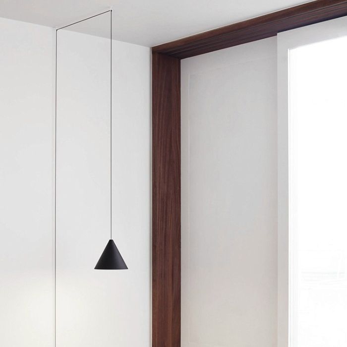 Schwarzkegel hängende Deckenleuchte zeitgenössisches Metall 1 Leichtes Suspension Anhänger Licht für Esszimmer mit verstellbarer Kabel