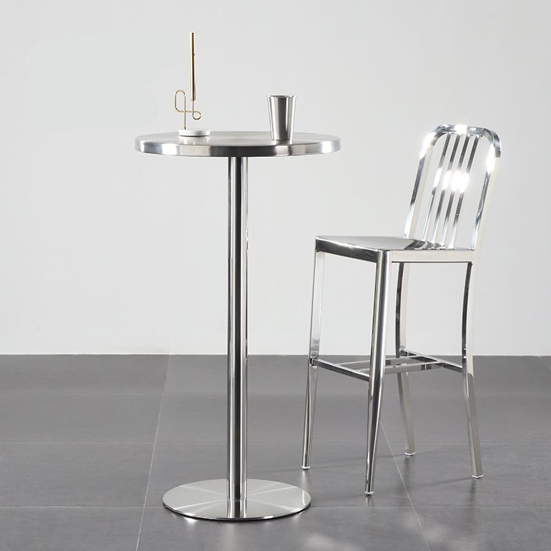 Industrial Round Bar Counter Table Metal Dining Table for Kitchen