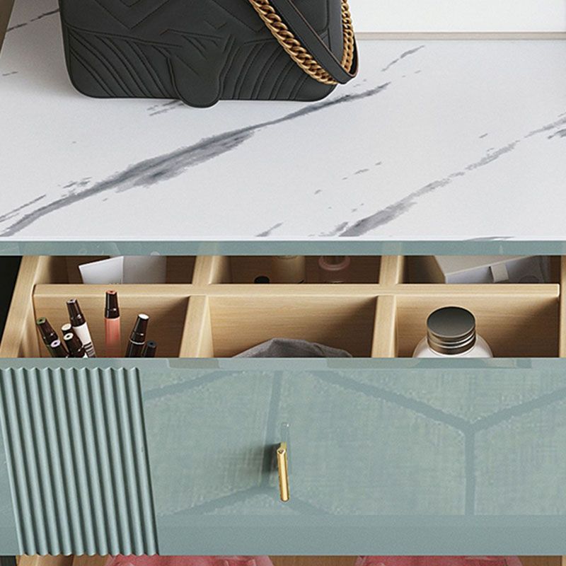 Engineered Wood Glam Horizontal Storage Chest Bedroom Chest with Drawers