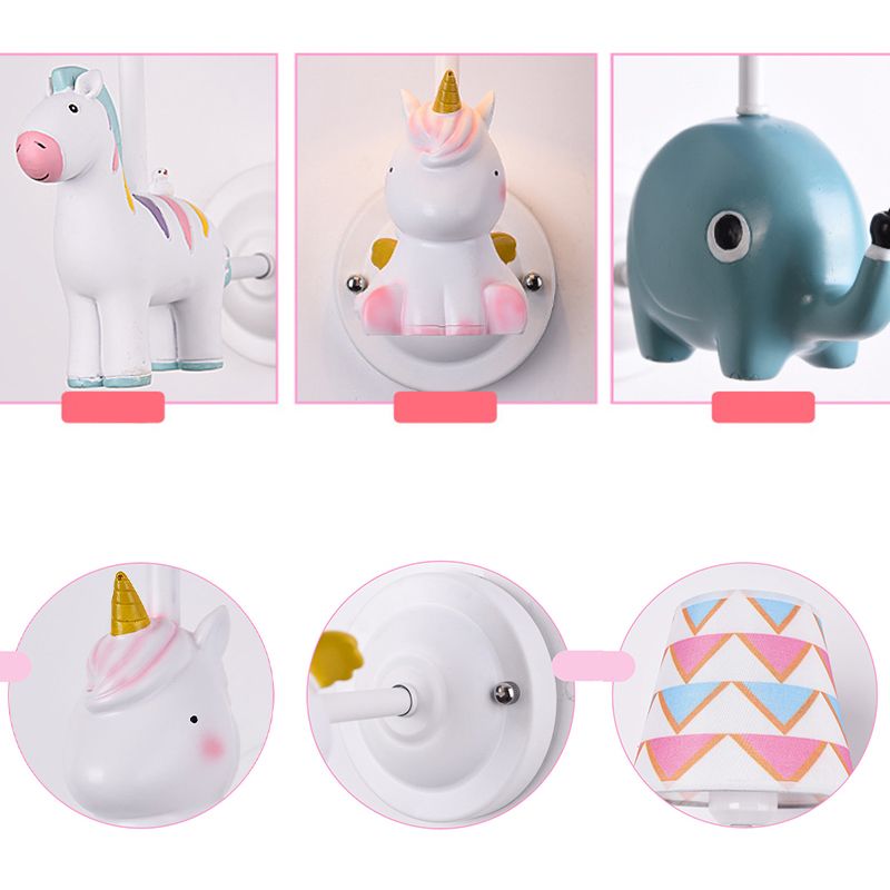 Dieren muur sconce verlichting nuchte st in stoffen stoffen stoffen kinderen slaapkamer muurverlichting armatuur